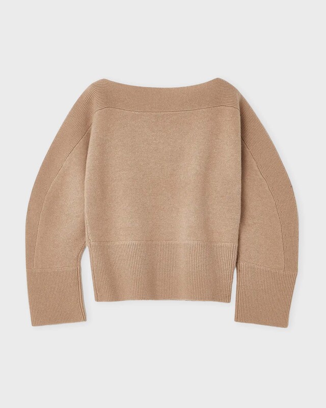 Dagmar Tröja Curved Knit Camel M