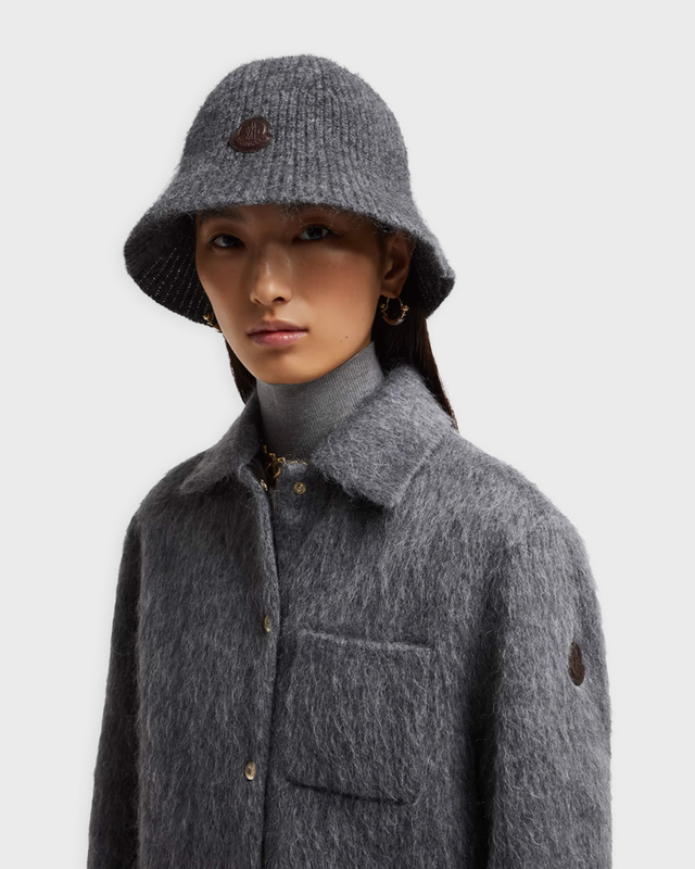 Moncler Bucket Hat Wool Mohair Grå M