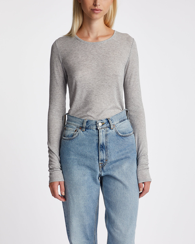 Dagmar Topp Lyocell Long Sleeve Grey melange L