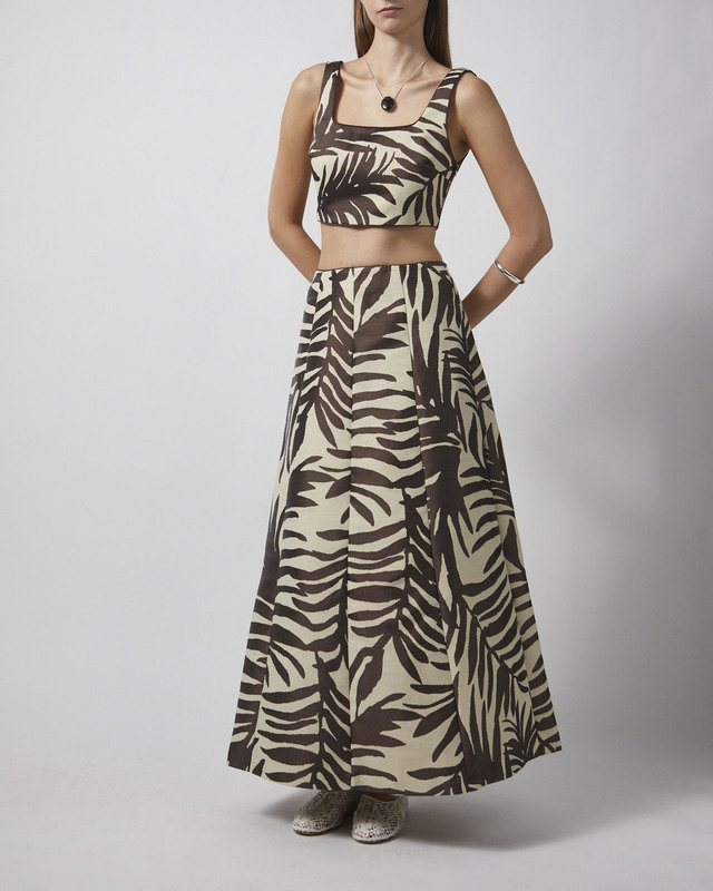Top Mereya Jacquard Cropped White/Brown