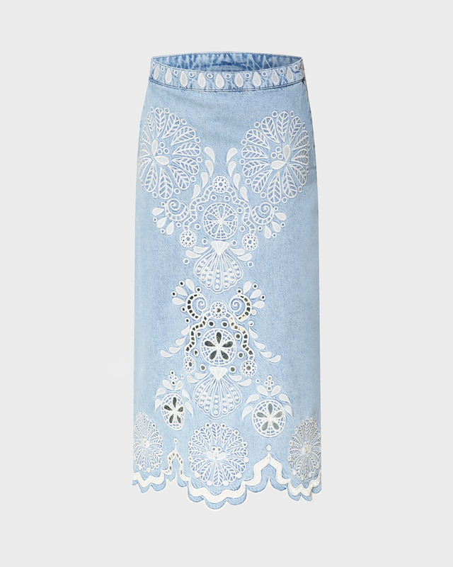 Skirt Denim Richelieux Midi Denim