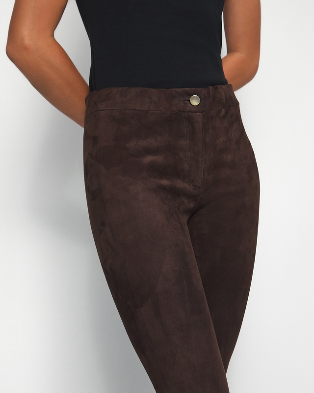 Wakakuu Icons Trousers Izzy Stretch Leather Suede Brown 38