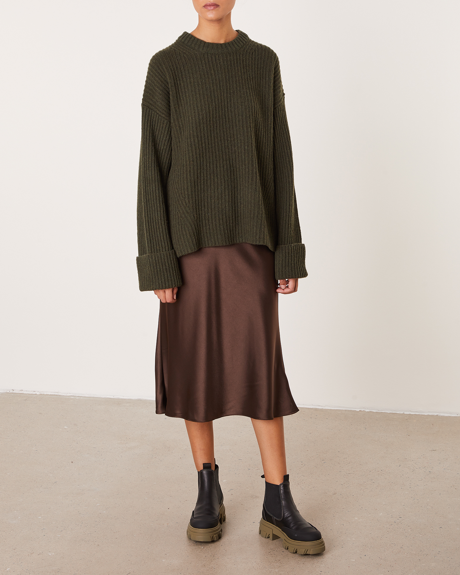 ganni green knit