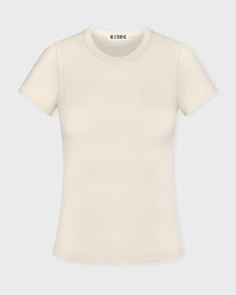 T-Shirt Fitted Crewneck Short Sleeve Creme 1