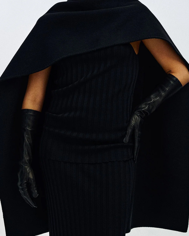 Gloves Essentials Long Black Black