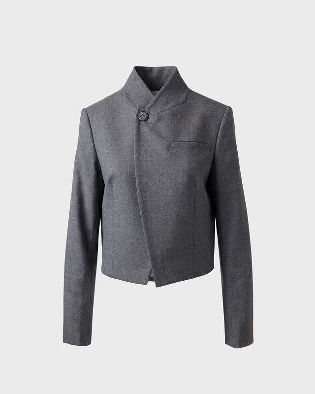 Kavaj Turn Collar Wool Grå