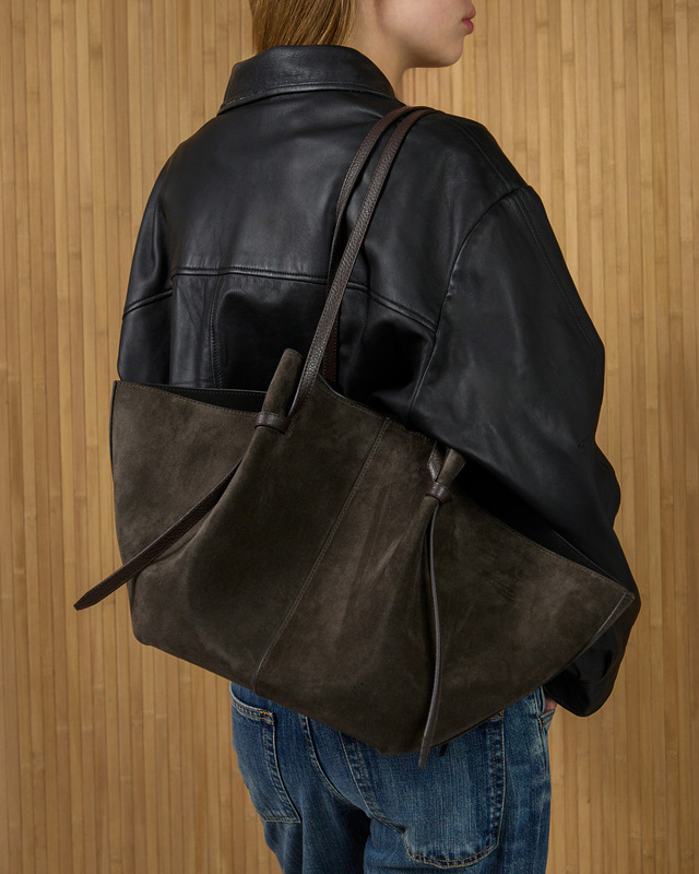 Tote-taske Large Mochi Suede Brown