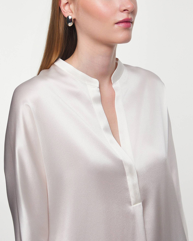 Vince Blouse Band Collar  White L