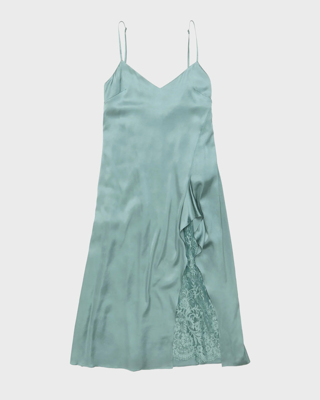 Klänning Satin Slip Sage