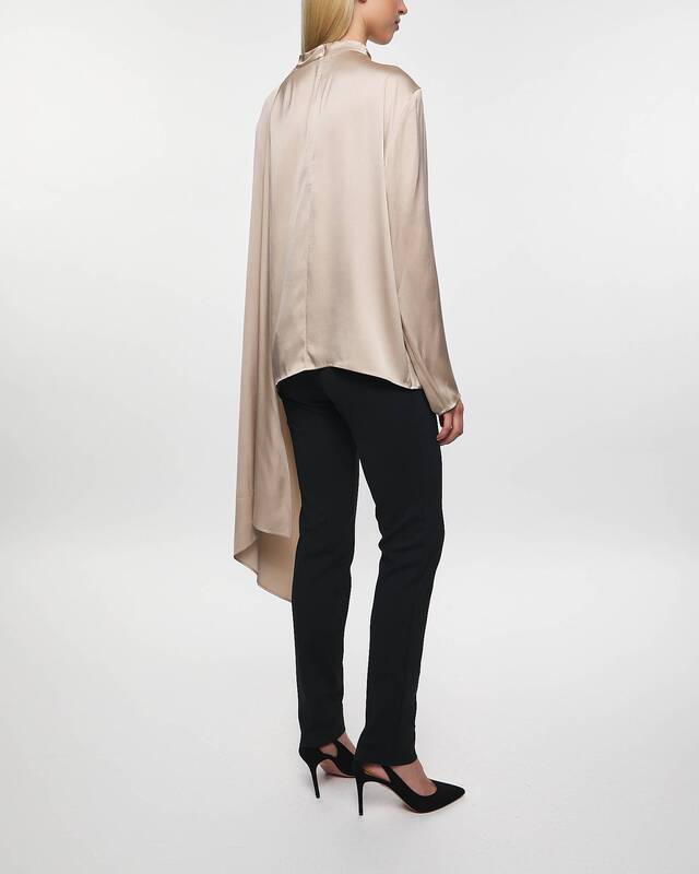 Magda Butrym Blouse Cape-Effect Silk Beige FR 40 (EUR 38)