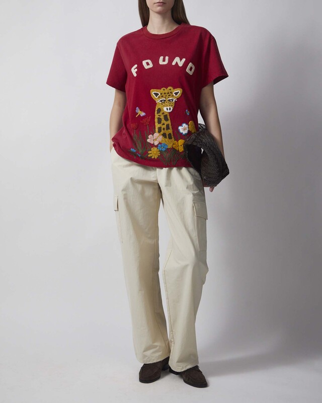T-skjorte Wildlife Chenille Embroidered Burgundy