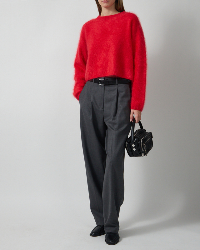 Striktrøje Brushed Crewneck Red