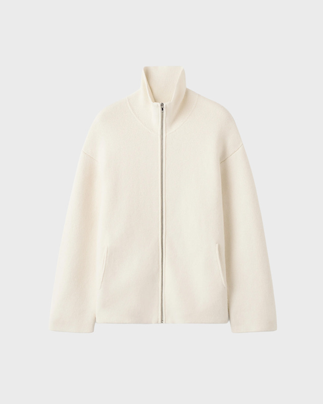 Cardigan Double Knit Hvit