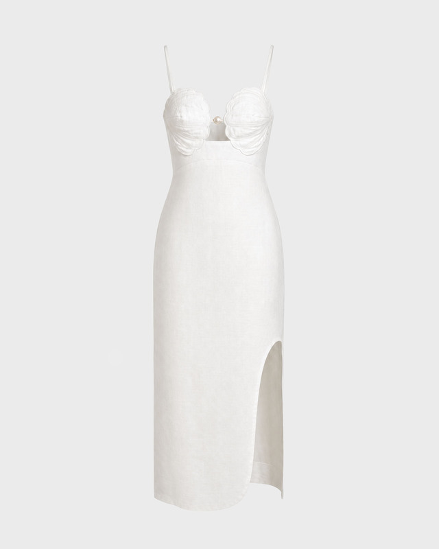 Kjole Sleeveless Midi Shell Offwhite