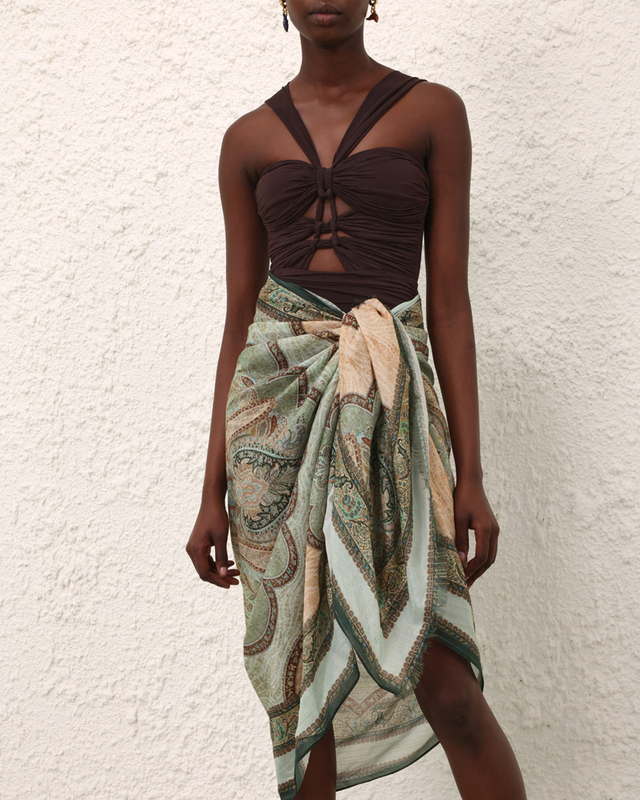 Sarong Printed Cotton Pareo Grön/blå