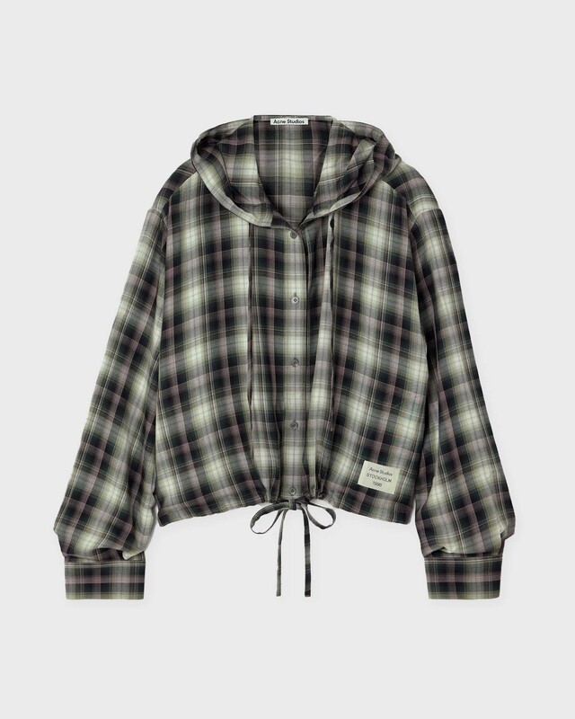 Shirt Hooded Check Svart/grön