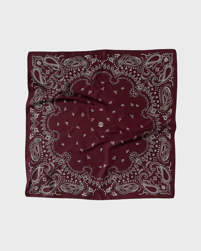 Sjal Paisley Vinröd 65x65