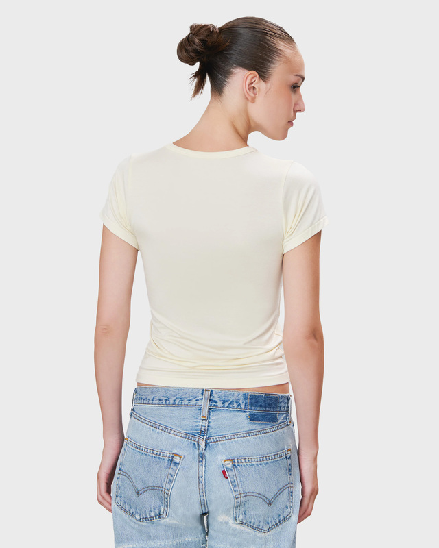 Éterne T-Shirt Fitted Crewneck Short Sleeve Creme M