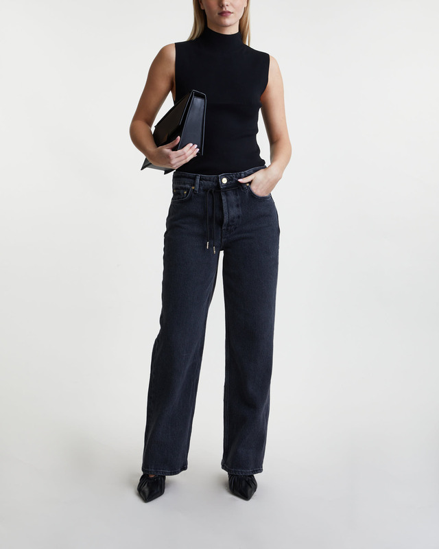 Ganni Heavy Denim Wide Drawstring Jeans - Wide leg jeans 