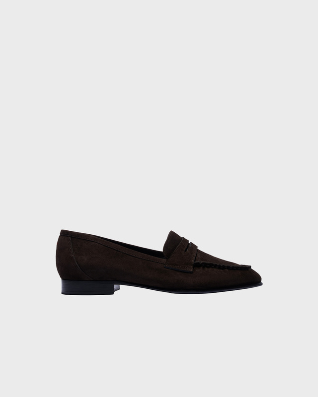 Loafers Aldous Kid Suede Leather Dark Brown