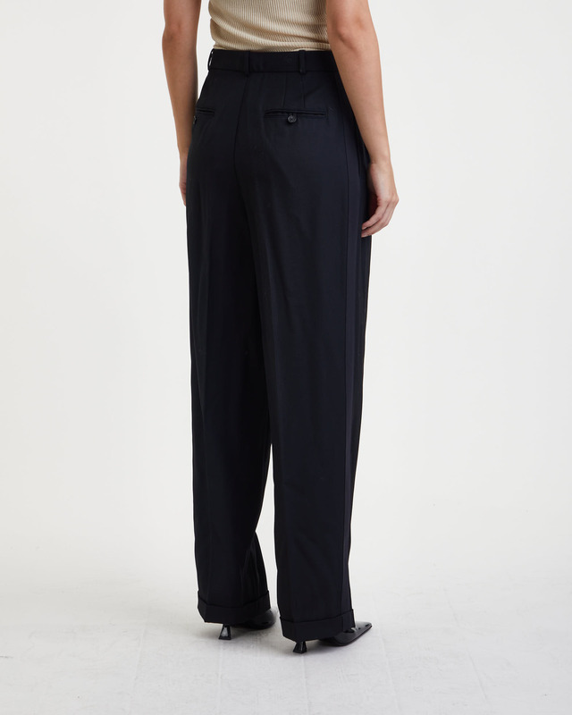 Polo Ralph Lauren Trousers Wide Leg Wool  Svart US 6 (EUR 38)