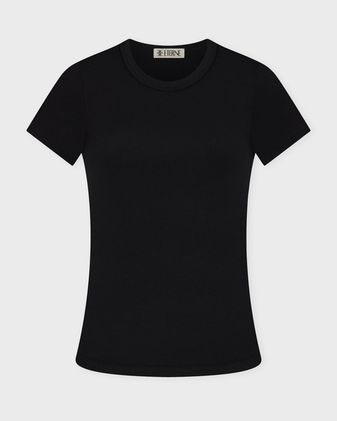 T-Shirt Fitted Crewneck Short Sleeve Black 1