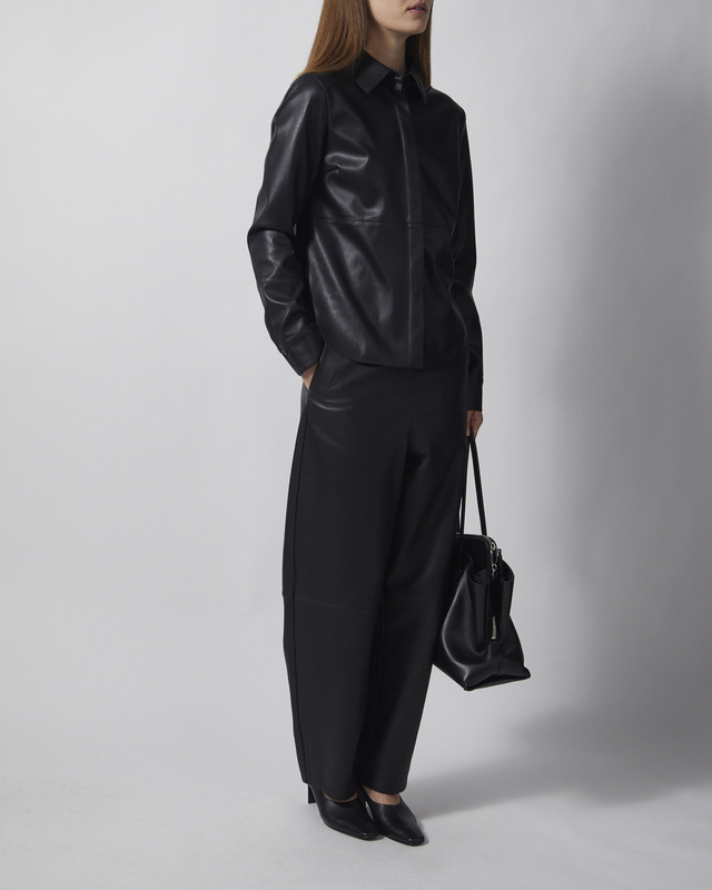 Skjorte Faux Leather Black