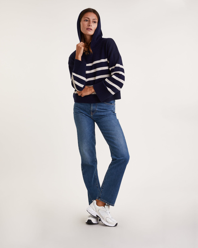 Wakakuu Icons Tröja Solange Stripe Hoodie Navy M