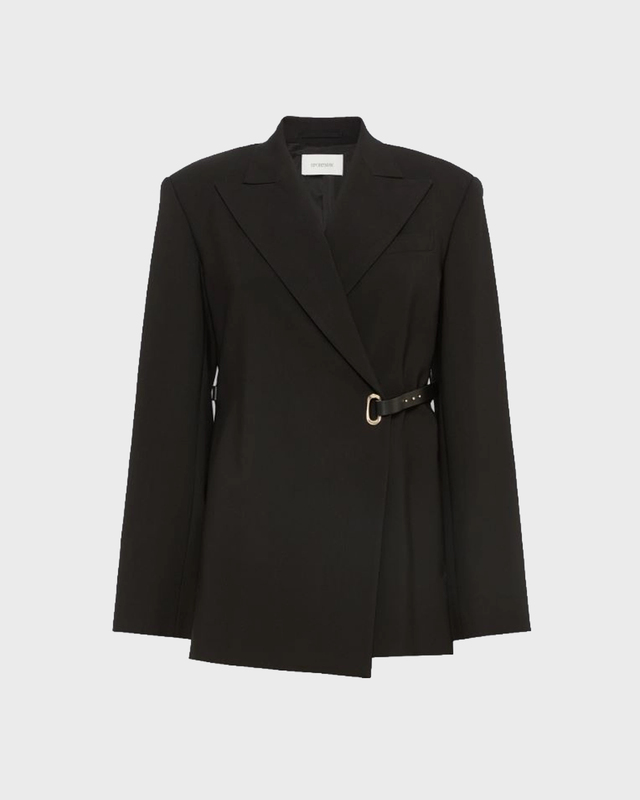 Jakke Tailored Leather Belt Detail Black