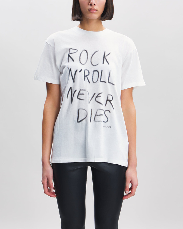 ANINE BING T-Shirt Walker Rock N Roll Ivory S