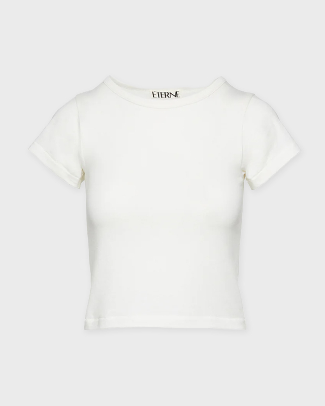 Éterne T-Shirt Short Sleeve Baby Tee Ivory L