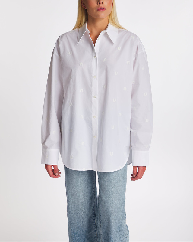 Teurn Studios Shirt Monogram Embroidery White 36