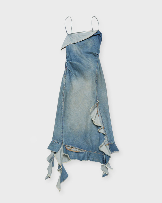 Acne Studios Dress Denim Ruffle Strap Blå 40