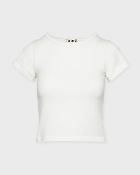 T-Shirt Short Sleeve Baby Tee Ivory 1