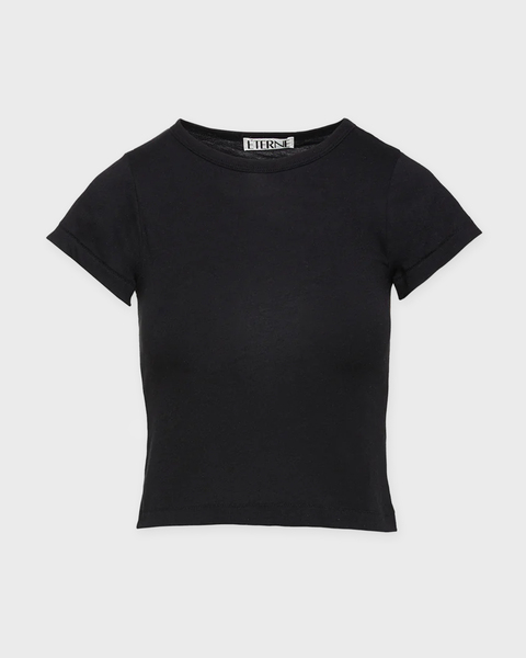 T-Shirt Short Sleeve Baby Tee Black 1