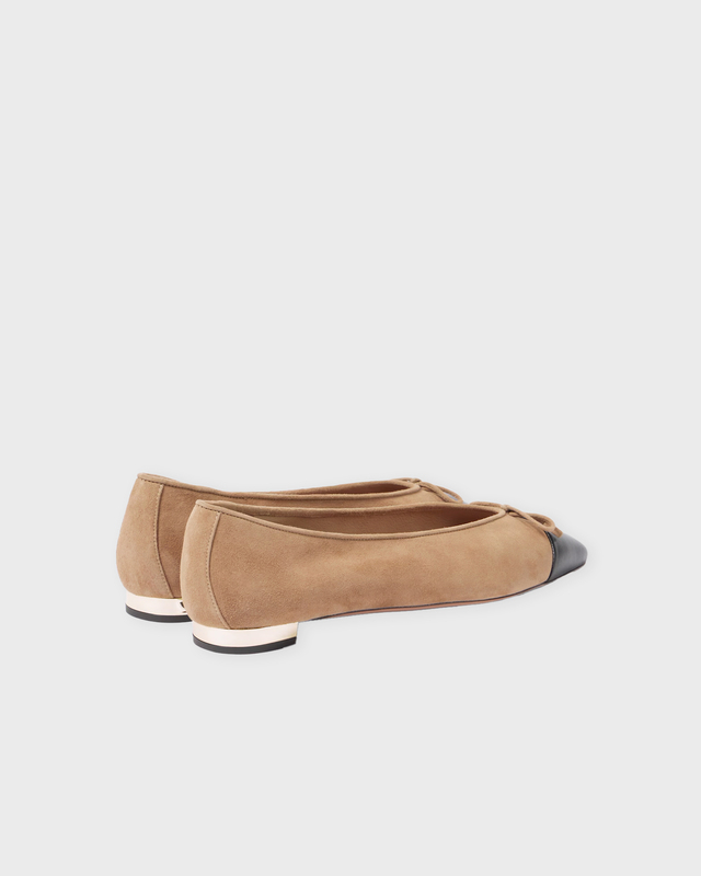 Aquazzura Ballerina Gioia Flat Beige/svart EUR 39