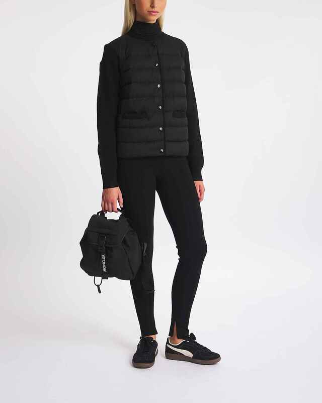 Moncler Cardigan Quilted Front Black S