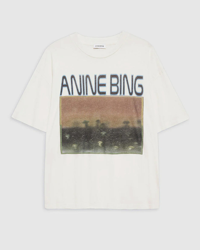 Anine Bing Cade Tee Mushrooms Offwhite L