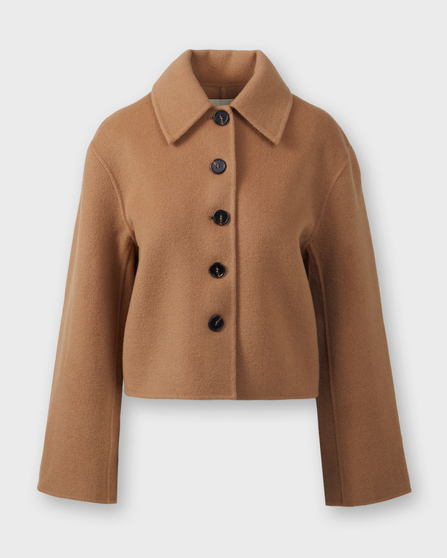 Jacket Crop Wool Camel