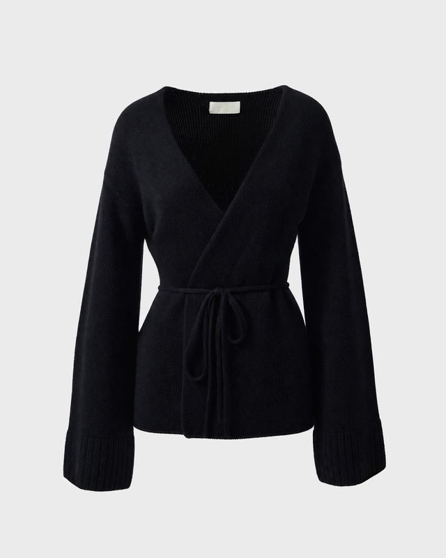 Omslagscardigan Cashmere Wool Wrap Black