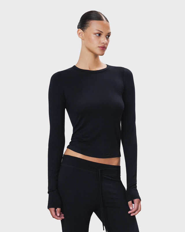 Éterne Top Fitted Crewneck Long Sleeve Black S