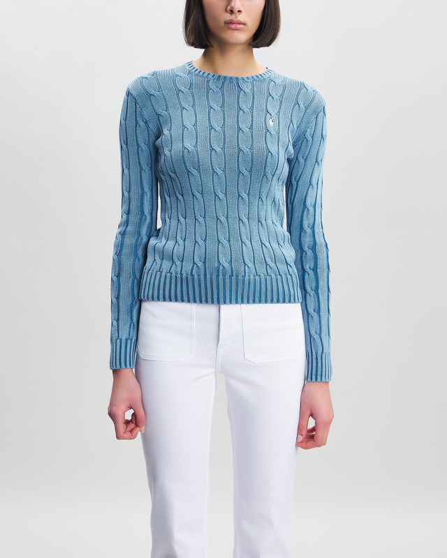 Lauren Ralph Lauren Women's Embroidered Cable-Knit Sweater - Indigo - Size S