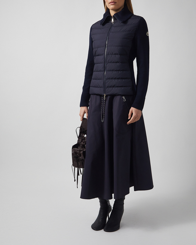 Cardigan Padded Wool Zip-Up Navy