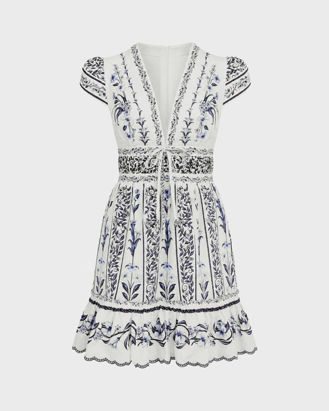 Kjole Flowers Arch Mini Offwhite