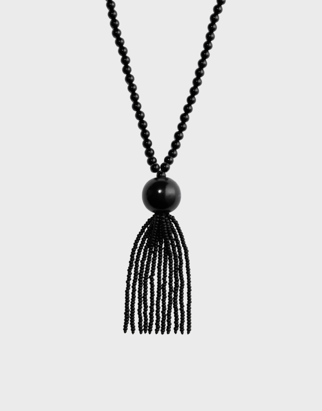 Necklace Black Tassel Black