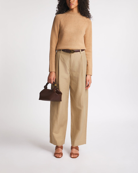 Trousers High Waisted Tailored Wide Leg Beige 2