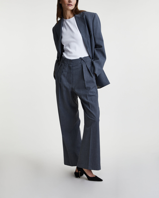 Róhe: Gray Wide-Leg Trousers