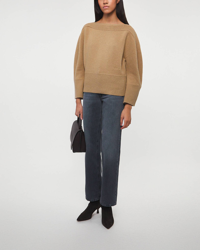 Dagmar Tröja Curved Knit Camel M