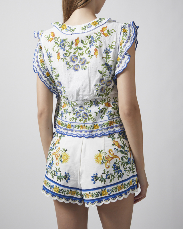 Shorts Emily Floral Tapestry Offwhite