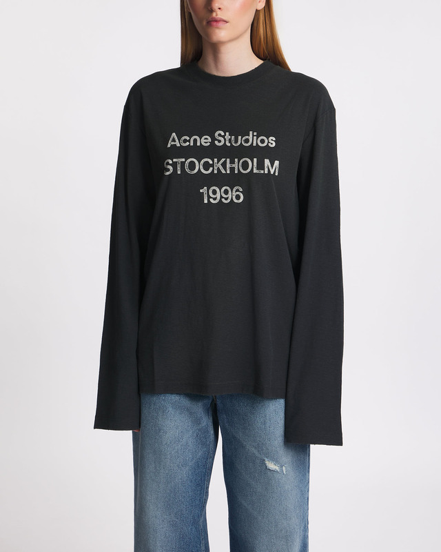 Acne Studios T-Shirt Long Sleeve Logo Relaxed Faded black XS